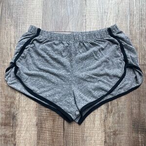 Gray Athletic Shorts with Black Trim
